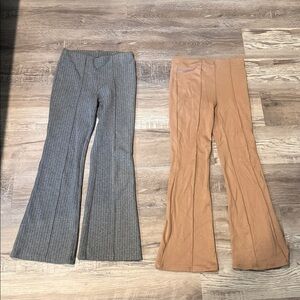 H&M Charcoal Pinstripe and Khaki Trousers size us 10. Great used cond.